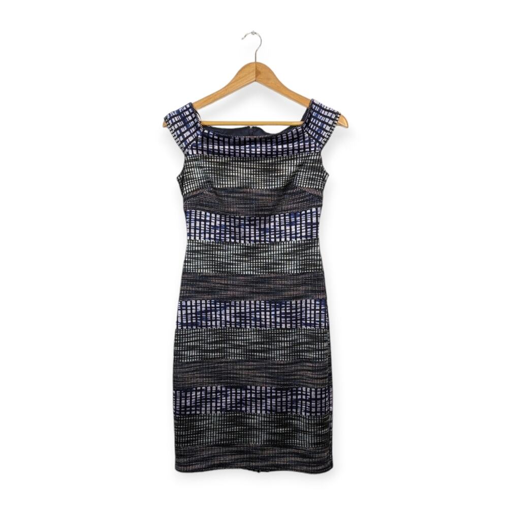Vince Camuto Black & Blue Off Shoulder Sheath Dress